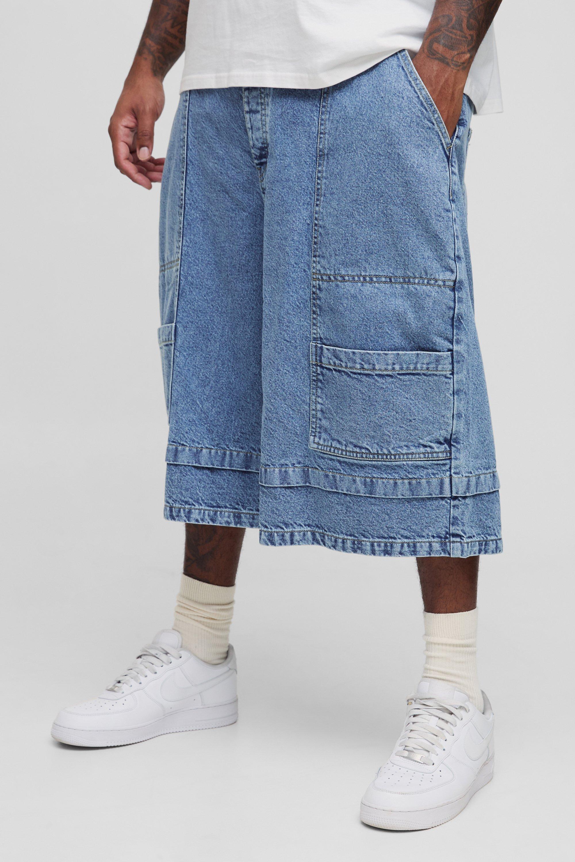 Plus Cargo Parachute Jorts | boohooMAN USA